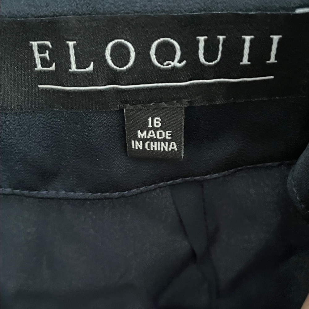Eloquii Dark Blue Polyester Mini Skirt with Zipper Back - Picture 3 of 7